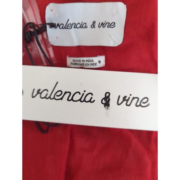 Valencia & Vine Red Floral Mini Blouson Tiered Dress Medium NWT Summer Chic Boho - Picture 9 of 9